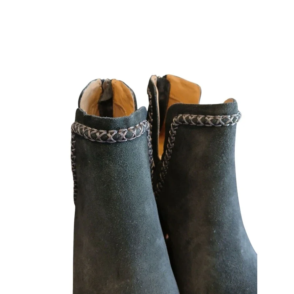 Dolce Vita Dylan Dark Gray Suede Pointed Heeled Booties Size 6 Western Bootie